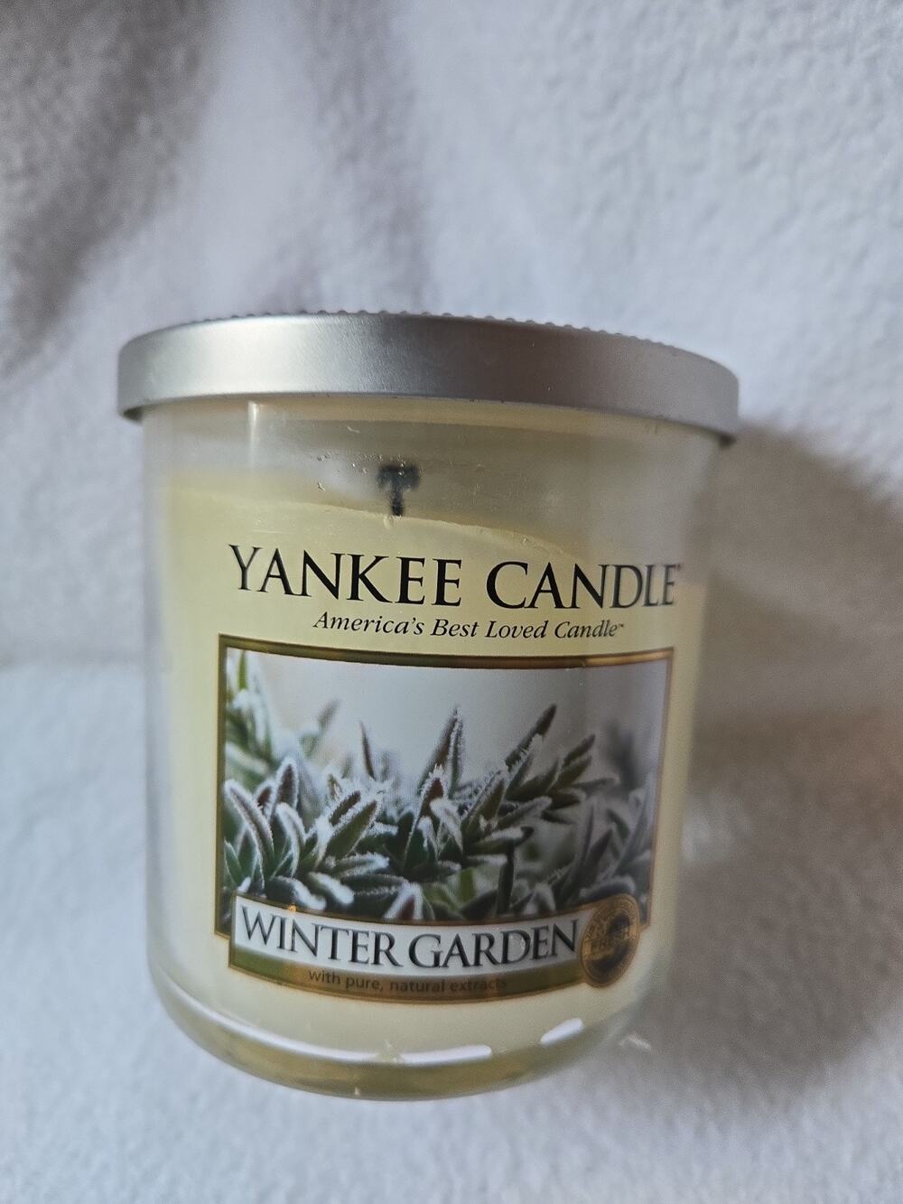 Yankee Candle Winter Garden, Retired 7 Oz Tumbler 35-55 Hour Burn Slightly Used.